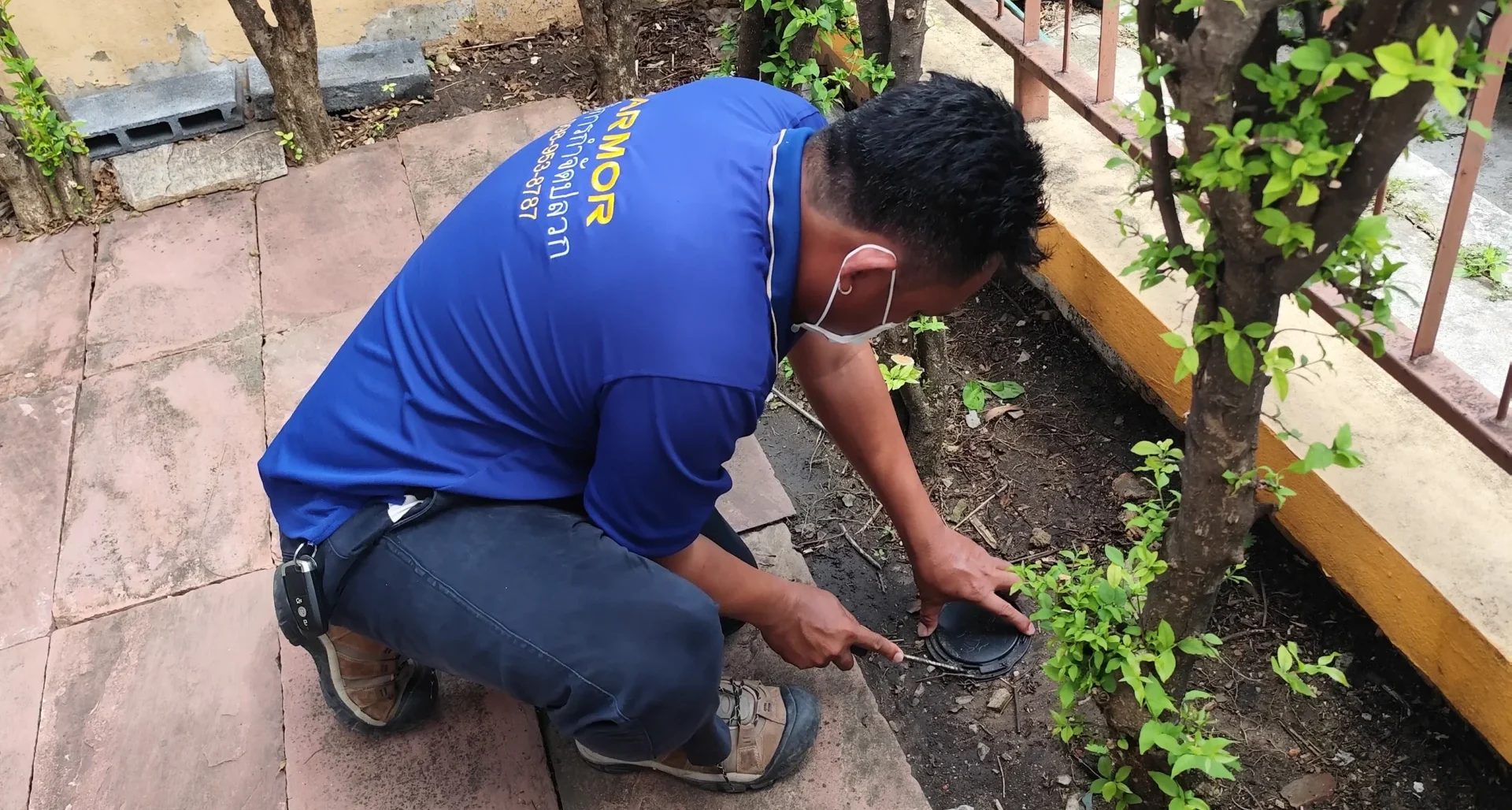 กำลังตรวจเช็คสถานีใต้ดิน กำจัดปลวกด้วยระบบเหยื่อ